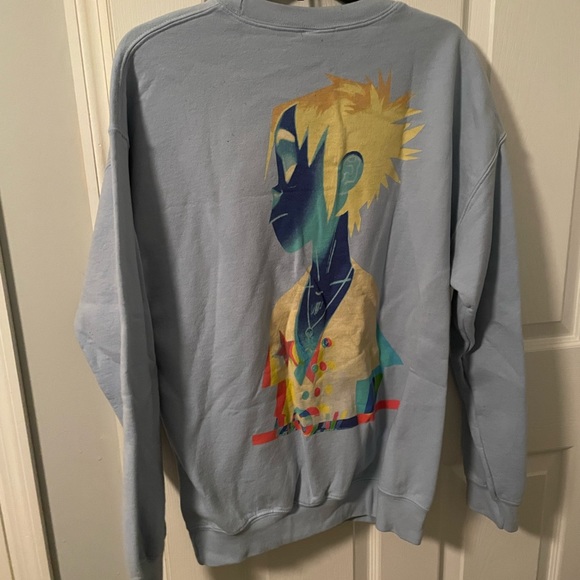 Gorillaz G-foot 2-D Light Blue sweatshirt size large